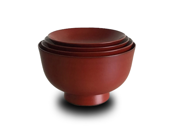漆器 お椀（水目）四ッ組椀 天然木 古代朱漆塗 | なちや 販売（漆器 